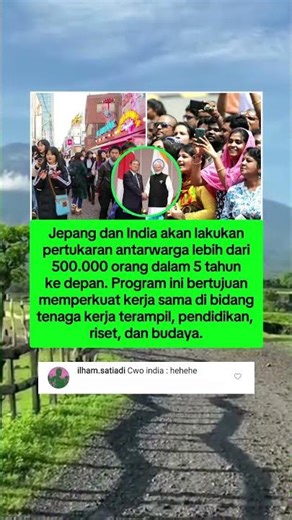 jepang dan india akan lalukan pertukaran lebih dari 500 ribu warga dalam 5 tahun ke depan #info
