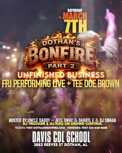 Join Us for Dothan's Bonfire Event Next Saturday!