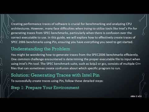 Creating Traces of SPEC Using Pin