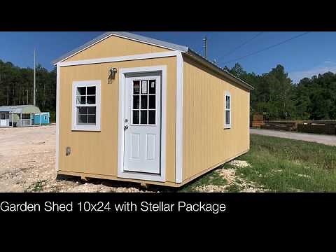 Starke, FL Garden Shed 10x24 with Stellar Package Coastal Portable Buildings