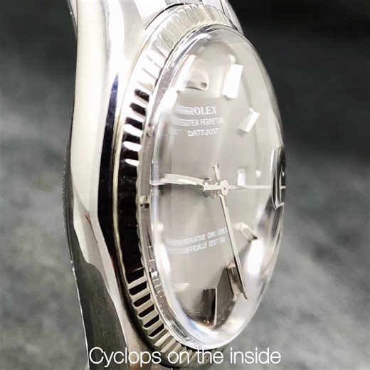 Cyclops on the inside! Dome crystal with a date magnifier under the plexi fits Rolex 1601 1603 16013