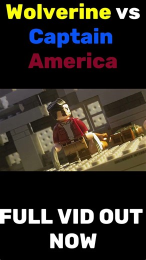 Captain America vs Wolverine LEGO Stop Motion Fight #punisher #shorts #marvel #spiderman #lego