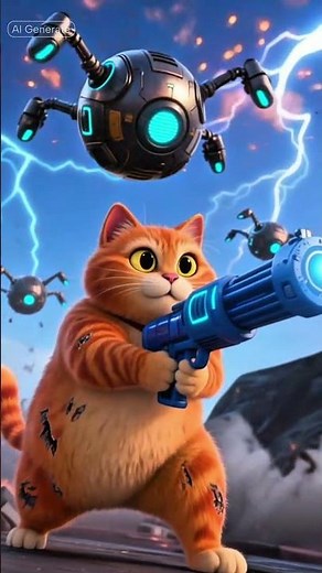 CAT FIGHTING ALIEN #cat #shorts #shortvideo