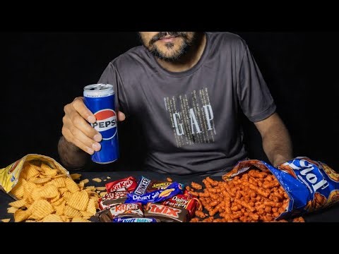 ASMR Crunchy Snacks Eating | Chips, Kurkure & Pepsi Drink 😍 Oddly Satisfying Mukbang
