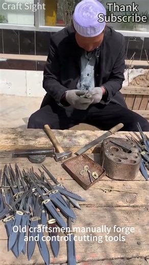 Old craftsman hand forged pipe knife