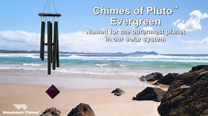 Woodstock Wind Chimes of Pluto Chimes for Outside, 27" Evergreen Small Light Sound Wind Chime Décor for Outdoor Garden, Patio, Porch, Encore Collection