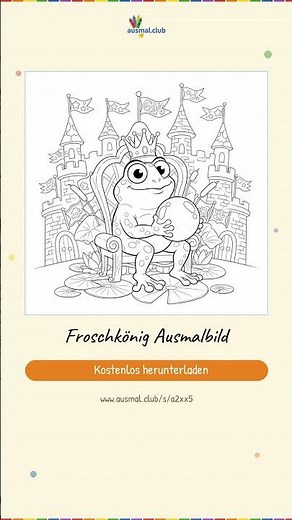 Froschkönig Ausmalbild | Kostenlos als PDF