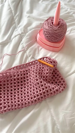 CROCHET MESH BAG TUTORIAL 💗 #crochetbagpattern #crochetbag #crochettutorial #freecrochetpattern