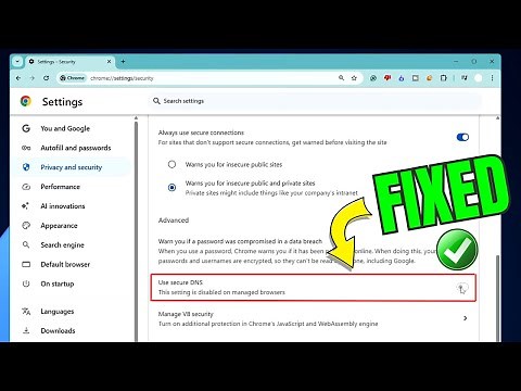 FIX: Use Secure DNS This setting is Disabled on Managed Browsers Chrome