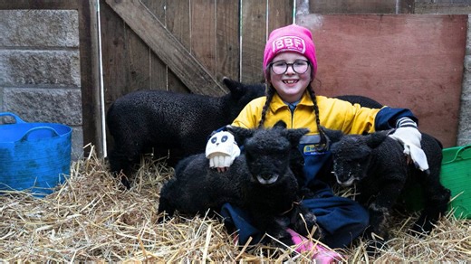 Britain's youngest shepherdess 'over the moon' at the birth of five lambs