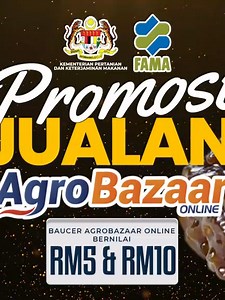 Agrobazaar Online bagi BAUCER RM5 & RM10 untuk anda shopping pelbagai produk makanan proses dan segar Harga dah murah → tambah baucer → lagi kaw jimat!