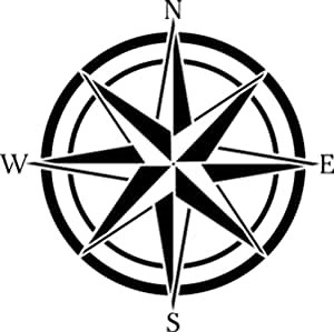 12 Inch Compass Rose Wall Stencil - 3727 by Designer Stencils