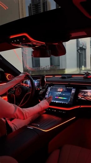 Wow, Mercedes Benz colour full ambination interior. #mercedes #mercedesamg #love #light