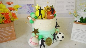 Sports Cake Toppers Sports Cake Decoration with Soccer Football Baseball Basketball Tennis Golf Stars for Men Birthday Favors