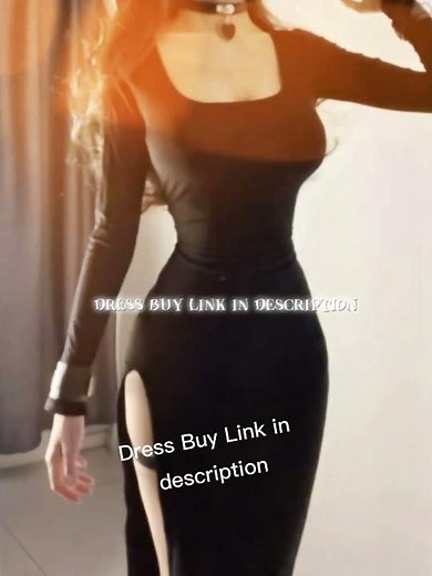 Sexy Black Side Slit Dress for Women | Tight-Fitting Wrap Hip Bodycon Dress #shorts #shortvideo