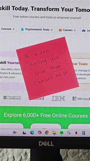 A video telling you that free courses exist