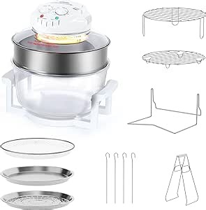 Wisfor Infrared Halogen Oven Chicken Turbo Cooker Oven Large 17 Quart for Healthy Meals Fries Chips with 11 Accessories