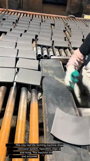 “Clay Roof Tile Production – Industrial Tile Forming Machine at Work | Satisfying Factory Process”