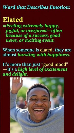 Elated Meaning Explained | Learn English Vocabulary #EnglishLearning #Shorts #vocabularybuilding