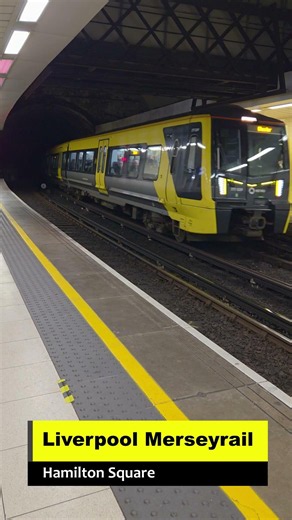 Merseyrail entering Hamilton Square in Birkenhead, UK