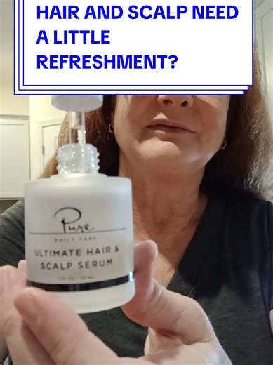 My Pure Daily Care Ultimate Hair and Scalp Serum came in a 30 ml glass bottle. Good for all hair types. Apply a thin layer to clean,dry hair and massage in with fingers or scalp brush. If you have a NuDerma high frequency comb apply after session for max benefits. Among key ingredients caffeine, peptides, amino acids, and green tea extract. No alcohol, mineral oil, parabens or sulfate. Goes on smooth and absorbed on my skin within 2 minutes. If this sounds like it may support your hair and scalp