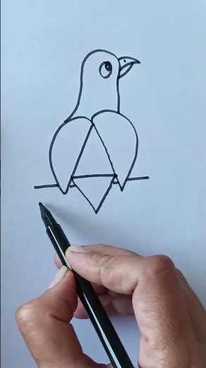 how to draw beautiful and easy bird with a