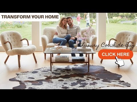 Natural Cowhide Rug with Freckled Pattern | Rare & Authentic