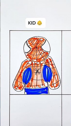 How do you Draw Spiderman? 🤔 KID, BEGINNER, ARTIST or LEGEND? #howtodraw #spiderman #art #drawing