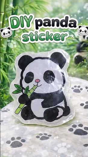 DIY Panda Sticker 🐼💚 (Too Cute!!) #shorts
