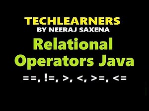 Relational Operators java | Comparison Operators Java
