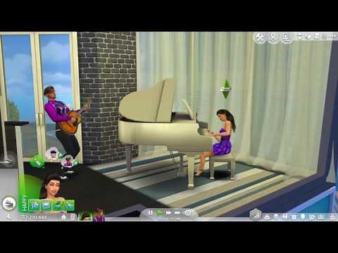 Sims 4 | Sims play jazz together (piano and guitar)