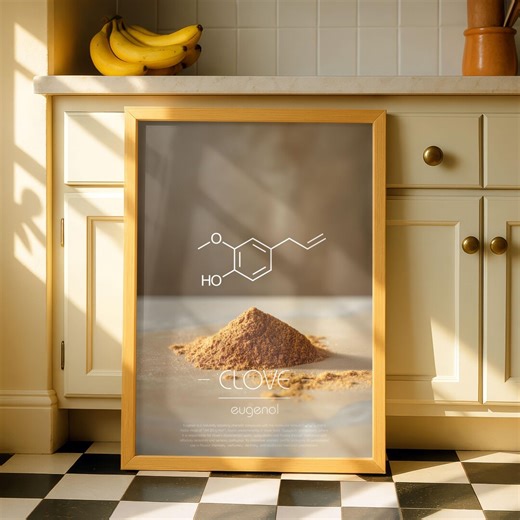 Clove Wall Art | Eugenol Chemistry Poster Inspired by Warm Spice - Etsy
