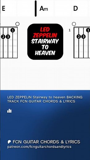LED ZEPPELIN Stairway to heaven BACKING TRACK FCN GUITAR CHORDS & LYRICS #70s #ledzeppelin #80s