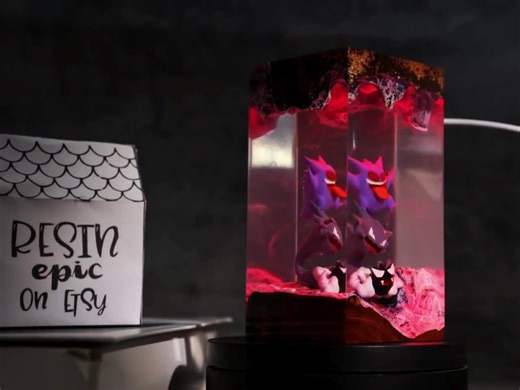 Pokemon Gengar Resin Lamp – Unique Epoxy Night Light, Custom Diorama Decor, Gift for Him, Playroom Accent, Gengar Figure, Gift for Her - Etsy Australia