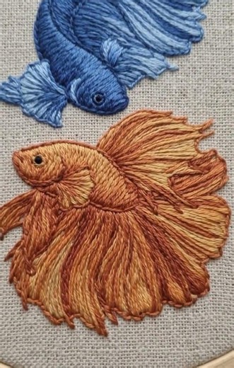 Siamese Fighting Fish – Hand Embroidery Pattern PDF