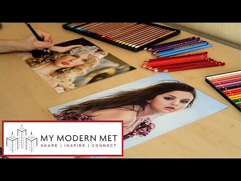 Realistic Colored Pencil Drawings with Both Hands by Rajacenna