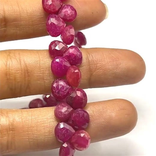 Ruby African Precious 7 mm Heart Briolette Cut VS Clarity Carmine Color Loose Gemstone