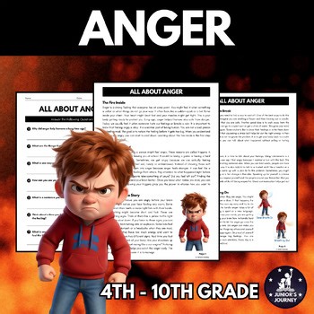 Anger | Reading Comprehension | Social Emotional Learning | Worksheet
