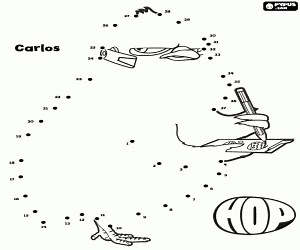 Carlos the chick, point to point coloring page printable game