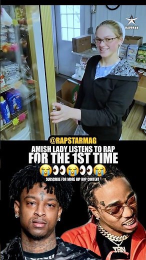 Amish Lady listens to RAP for the 1st time 😭😭😭 #hiphop #rap #entertainment #funny