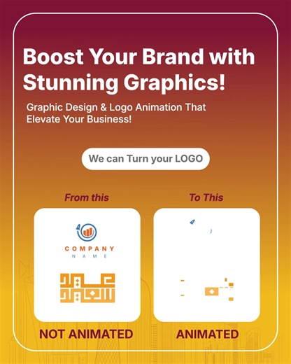 Why settle for a static logo when you can have an eye-catching animation that grabs attention? 🚀 We transform ordinary logos into stunning, animated visuals that elevate your brand identity! 🔥 👉 From Not Animated ➝ To Animated Let’s make your brand unforgettable today! 💡 #LogoAnimation #GraphicDesign #BrandIdentity #BoostYourBrand | Marketing by Neuro