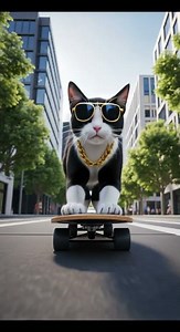 Bro’s skating like a legend 🔥 Watch this epic trick #cat #cute #skateboarding