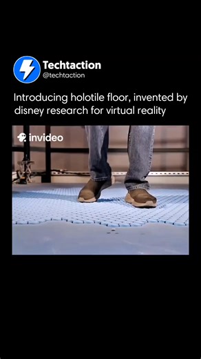 Interesting Tech Videos!🎬 | Disney has unveiled the HoloTile, a smart floor designed to transform virtual reality movement. It allows users to walk naturally in any... | Instagram