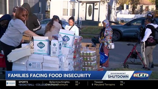 Families line up for Dare to Care food bank giveaway following end of government shutdown
