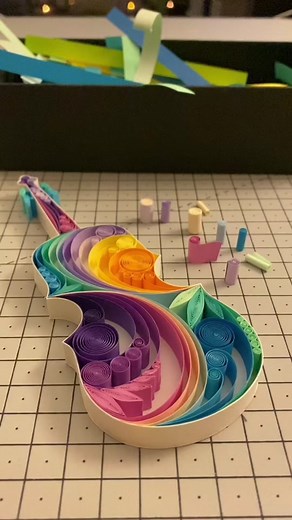 Colorful Paper Quilled Violin Art Artist Showcase