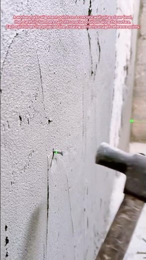 Perfect Wall Alignment Using Laser Precision #craftsmanship #craftman #construction