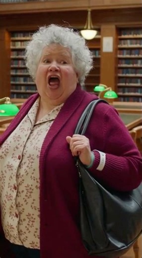 Loud crazy lady in llibrary