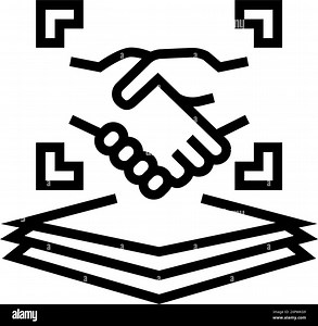 handshake virtual conference line icon vector illustration Stock Vector Image & Art - Alamy