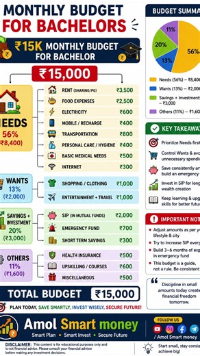 ₹15,000 Monthly Budget for Bachelors | How to Manage Salary, Save & Invest in 2026