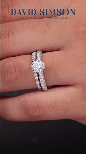 Bridal Ring Set 💍✨ Perfectly Matched Engagement & Wedding Rings for Your Big Day